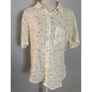 Madewell Perfect Fit Cream/Ivory 70s Style Linen Button Shirt Men’s Medium NJ731